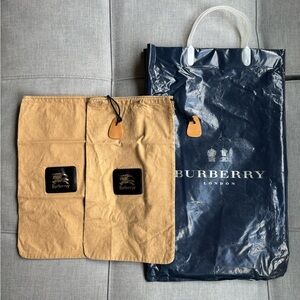 Burberry Vintage Shoe Bags with Plastic Shopping Bag